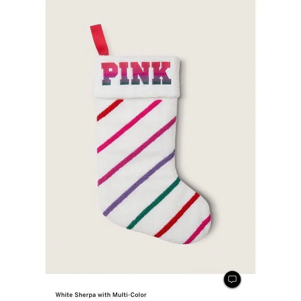 2022 ~ Victoria Secret ~ Pink ~ Recycled Sherpa Stocking ~ Limited Edition ~ NEW